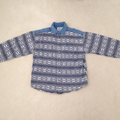 Boys printed button down