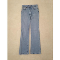 Flared Light Wash Denim Jeans - Thumbnail 1