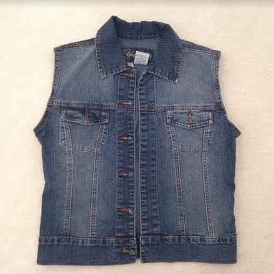 Thrifted denim vest