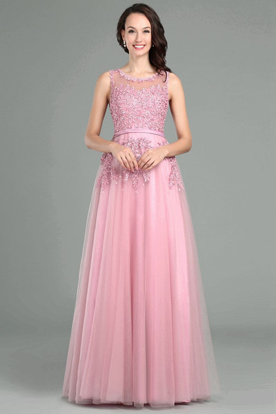 Elegant Pink Evening Gown