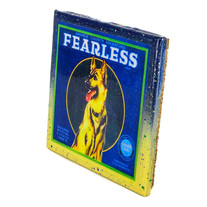 Handmade Coaster - Fearless Vintage Citrus Crate Label - Handmade Recycled Tile Coaster