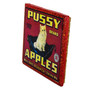 Handmade Coaster - Pussy Cat Apples Vintage Citrus Crate Label - Handmade Recycled Tile Coaster - Thumbnail 2