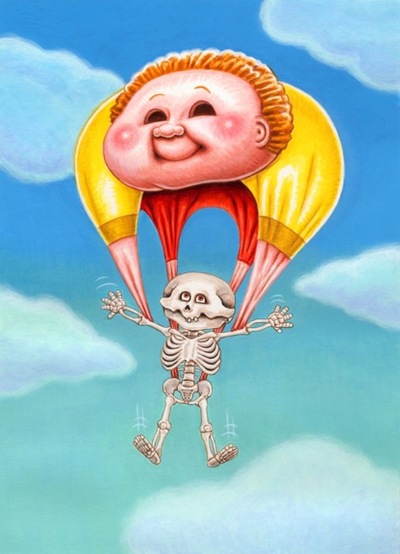 #145 Parachute PAT / Divin' DAMIAN Final Art - Garbage Pail Kids BNS3