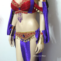 Esmeralda Red Gypsy Costume Cosplay Dance Rave Bra Halloween Burlesque Show Girl - Thumbnail 2