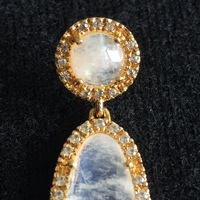 MIJA Moonstone & White Sapphire Earrings - Thumbnail 2