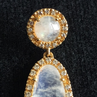 Mija moonstone & white sapphire earrings