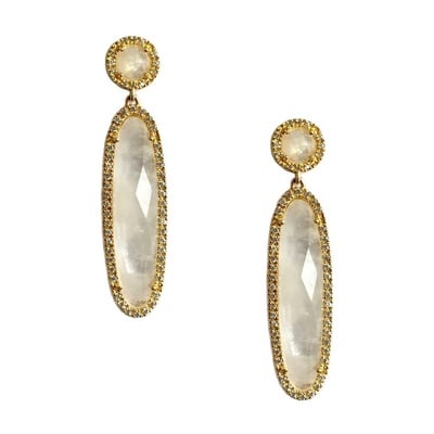 Mija moonstone & white sapphire earrings