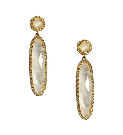 MIJA Moonstone & White Sapphire Earrings