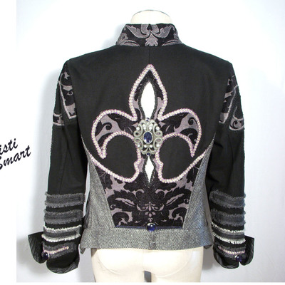Unisex fleur de lis burning man rock and roll stage jacket