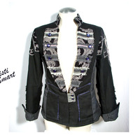 Unisex fleur de lis burning man rock and roll stage jacket - Thumbnail 3
