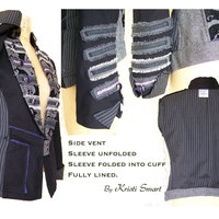 Unisex fleur de lis burning man rock and roll stage jacket - Thumbnail 4