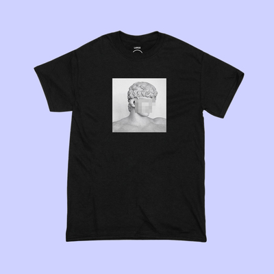 Unisex vaporwave censorship sculpture t shirt in black