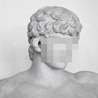 UNISEX VAPORWAVE CENSORSHIP SCULPTURE T SHIRT IN BLACK - Thumbnail 1