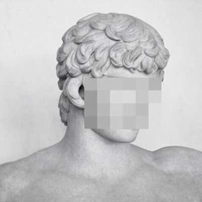 Unisex vaporwave censorship sculpture t shirt in black