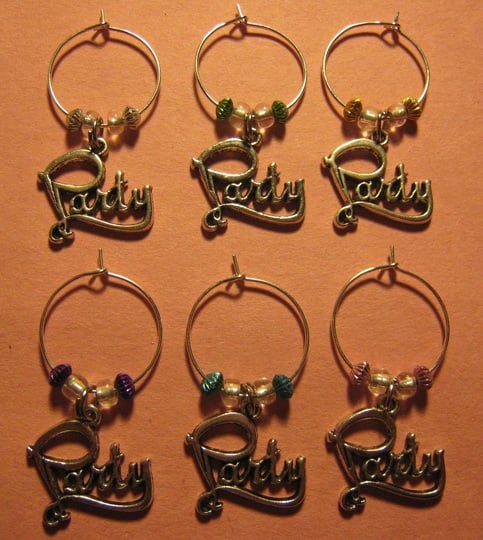 Party Wine Glass Charm Set