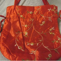 Red Embroidery Handbag