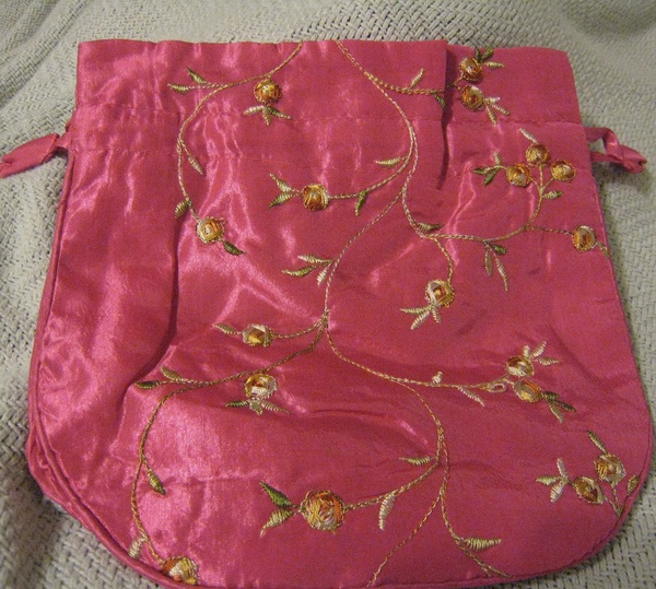 Pink Embroidery Handbag