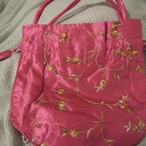 Pink Embroidery Handbag
