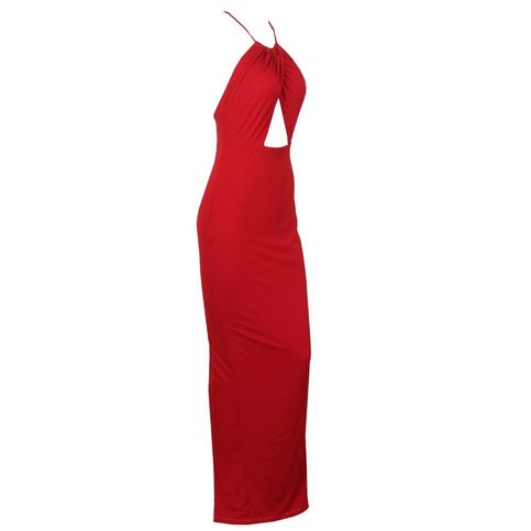 Red Crisscross Maxi Dress