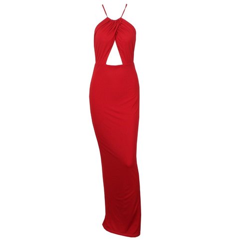 Red Crisscross Maxi Dress