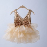 Gold Sparkly Lola Dress - Thumbnail 1