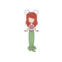 Disneybound Ariel Fan 1 (Color Options) - Thumbnail 1