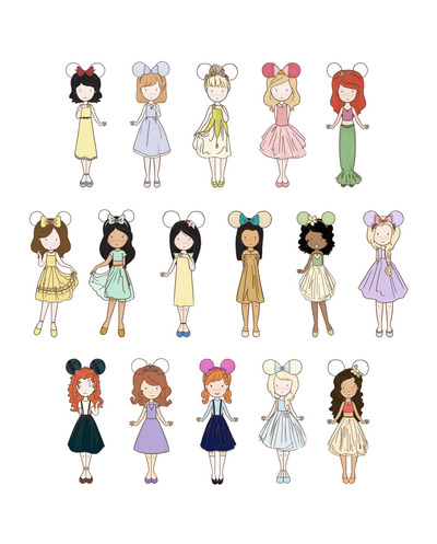 Disneybound Princesses Print