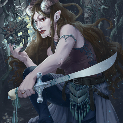 Tiefling & the masks print