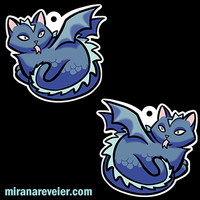 Blue Dragon Cat Earrings - Thumbnail 2