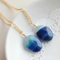 navy blue natural blue necklace.