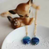 navy blue natural blue necklace. - Thumbnail 2
