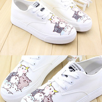 Harajuku cute cat hand-painted shoes - Thumbnail 1