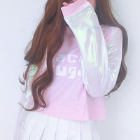 ACID SUGAR BABY LONG SLEEVED TEE ( BABY BLUE / PINK ) - Thumbnail 4