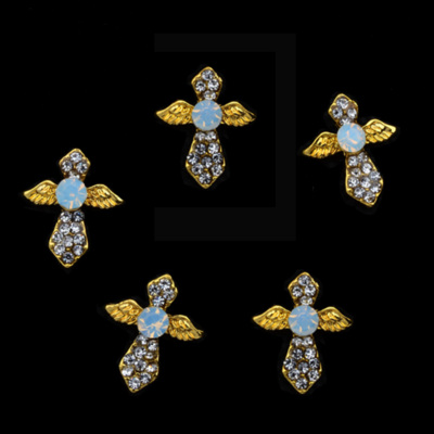 Angel wings cross- gold - Thumbnail 5