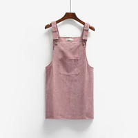 Mini Corduroy Suspender Dress - Thumbnail 1
