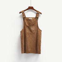 Mini Corduroy Suspender Dress - Thumbnail 3