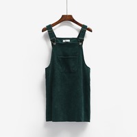 Mini Corduroy Suspender Dress - Thumbnail 4