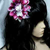 Berry Pink Fairy Corset Dance Costume Rave Bra Halloween Burlesque Show Girl - Thumbnail 4