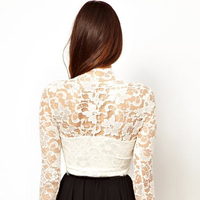 Long Sleeve Lace Dress With Belt - Thumbnail 2