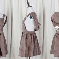 Cute cartoon bear hooded braces skirt - Thumbnail 4