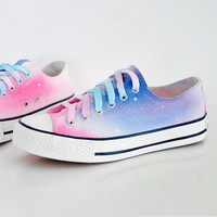 Harajuku galaxy gradient hand-painted shoes - Thumbnail 3