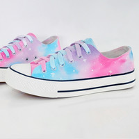 Harajuku galaxy gradient hand-painted shoes - Thumbnail 4