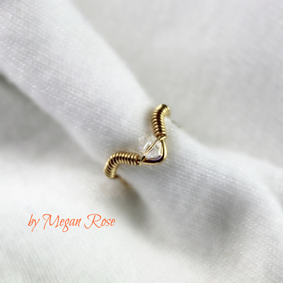 Chevron ear cuff with swarovski crystal