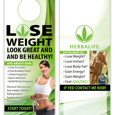 Herbalife door hanger 4.5x11 - 2 sided