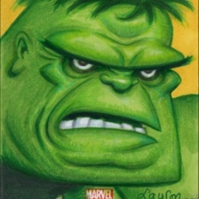 Avengers hulk artist proof sketch card #1
