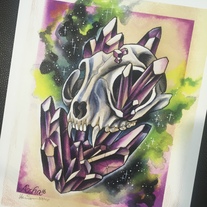Amethyst Cat Watercolor Print