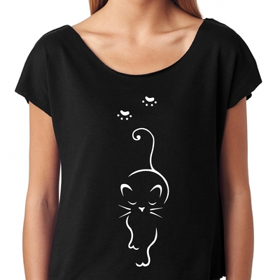 Kitty ladies terry dolman tee # 3001blk