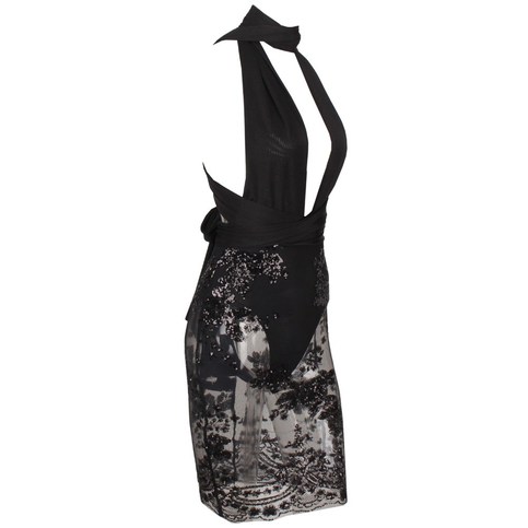 Black Sequined Elegant Bodycon Nippon Changeable Straps Dress