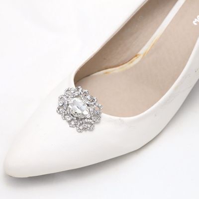 Victorian style rhinestone crystal wedding bridal shoe clips pair - Thumbnail 5