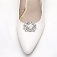 Victorian Style Rhinestone Crystal Wedding Bridal Shoe Clips Pair - Thumbnail 2